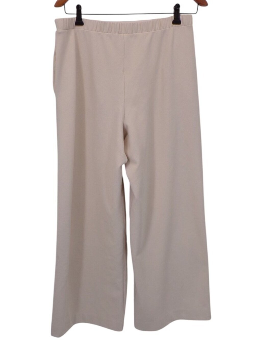 Max Mara Leisure Women's Pant Wide Leg Jersey Fabric Cream Size L